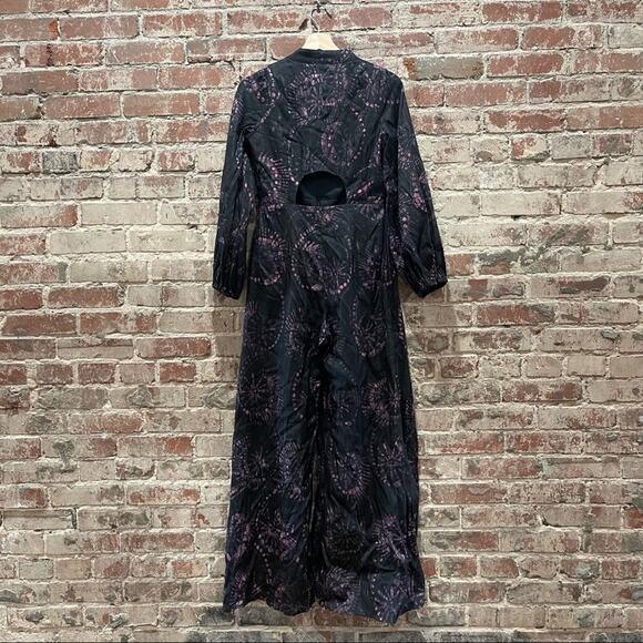 Kahindo Luo Tie Dye Wide Leg Long Sleeve Fireworks Jumpsuit Size 6 - Picture 9 of 10